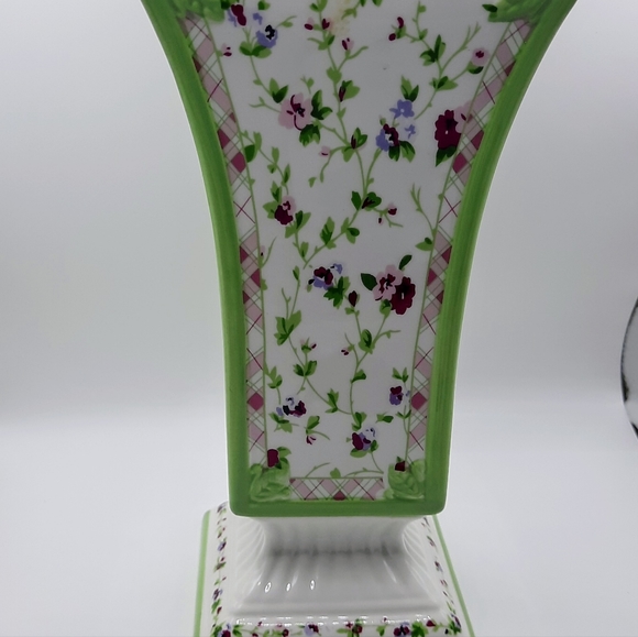 Laura Ashley Ceramic Floral Painted Flower Vase - Picture 3 of 10